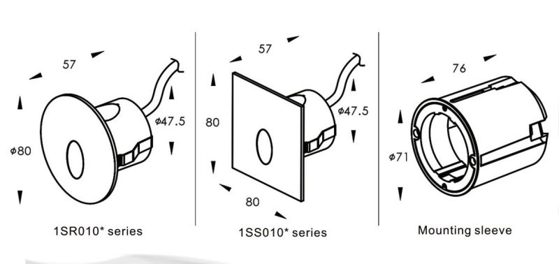 IP65 1X1w Recessed Wall Light, Step Light