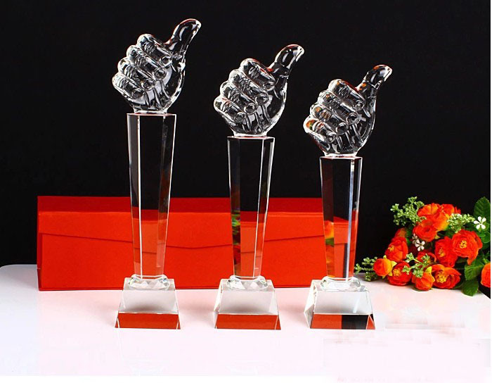 Thumb Crystal Trophy for Business Gift