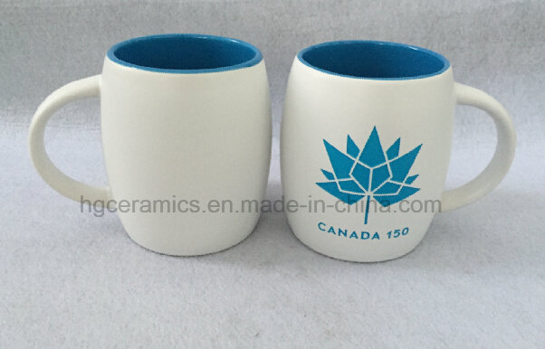 Sandblast Ceramic Mug with Color Filled