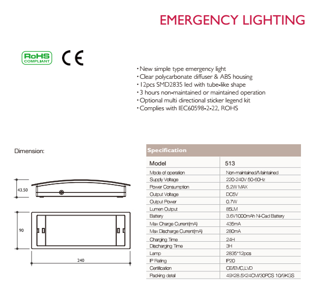 Ce LED Security Light, Emergency Light, LED Lamp, LED Emergency Lighting