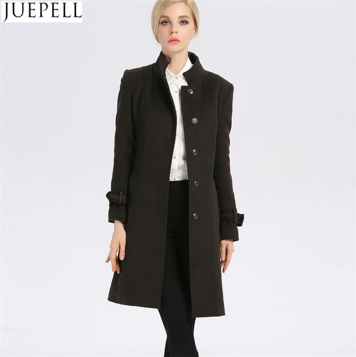 New Women's Autumn and Winter Wool Coat Women Windbreaker and Long Sections Slim Woolen Collar Women Coat