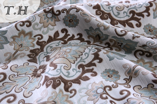 100% Polyester Floral Jacquard Sofa Cover Material