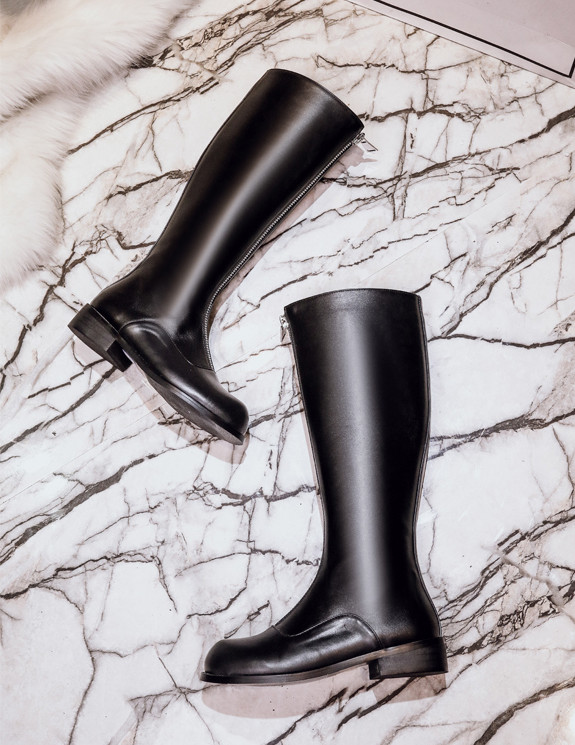 New Arrival Knee-High Fashion Boots with Double Zipper (YX-1)