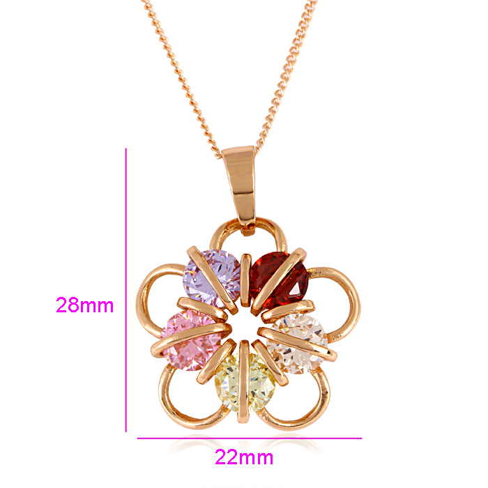 Fashion Jewelry Flower Pendant in Rose Gold Color