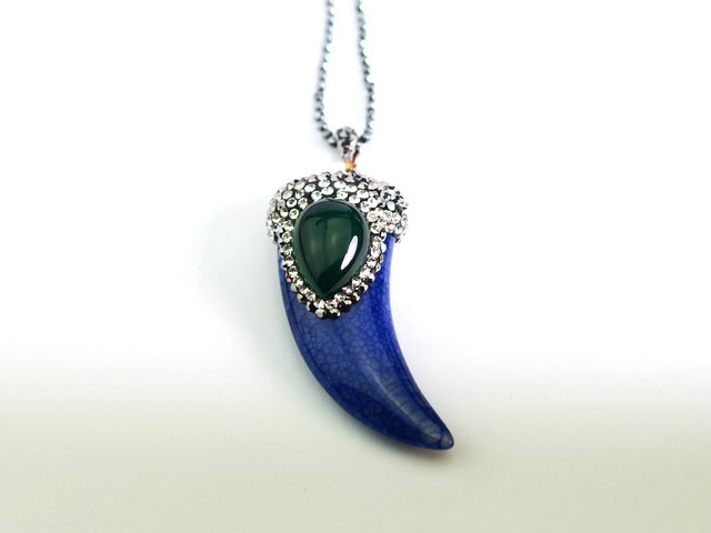 Fashion Jewelry Corn Precious Stone Gemstone Agate Pendant Necklace Charms