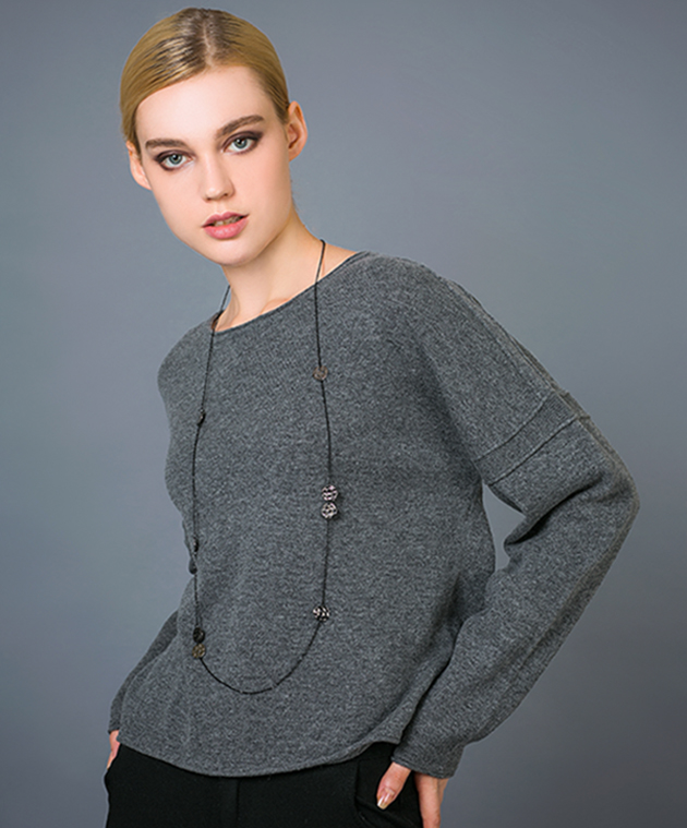 Lady's Fashion Cashmere Blend Sweater 17brpv004