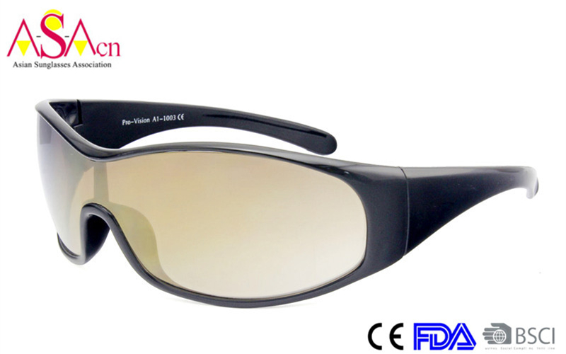 High Quality PC One Piece Lens Sports Sunglasses (91003)