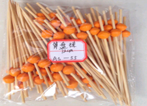 Disposable Bulk Mini Easy Insert Bamboo Fruit Pick with Abacus Beam
