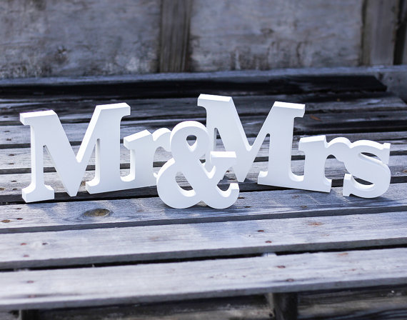 Mr & Mrs Wedding Sign H8 X W43cm Wedding Decoration Mr & Mrs Letters