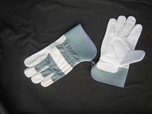 Cow Split Leather Palm Drill Cotton Back Work Glove