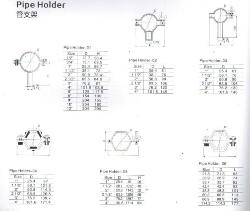 Stainless Steel Pipe Clamp Pipe Holder