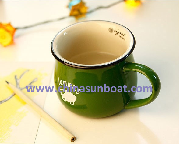 Sunboat Ceramic Mug Retro Imitation Enamel Cup Coffee Cup Tableware