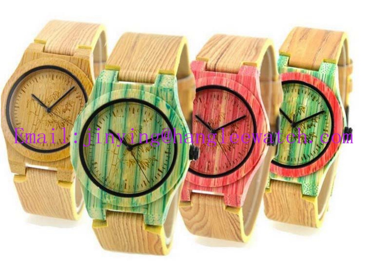 OEM in The Latest Fashion Color Bamboo Watches Strap Watch Wooden Table