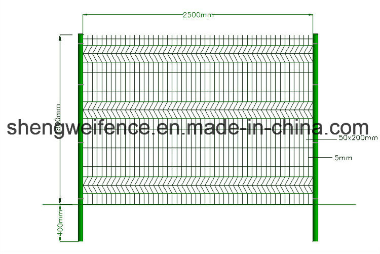 PVC Coated Triangle Bending Welded Wire Mesh Fence