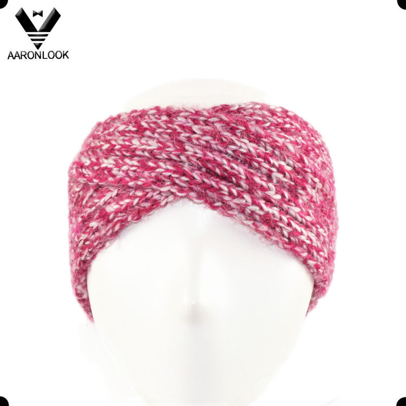 Lady's Fashion Winter Warm Cross Knitted Crochet Headband