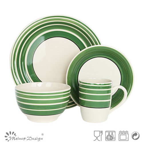 Hand Painting Round Circle 16PCS Dinnerware Set