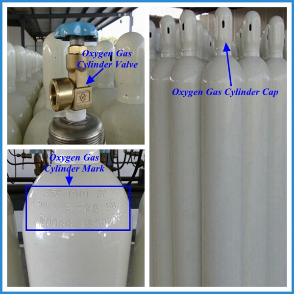 50L Seamless Steel High Pressure Industrial Oxygen Cylinder (EN ISO9809)