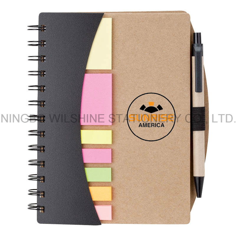 Custom High Quality Hardcover Sticky Note Pad with Pen (NP102)