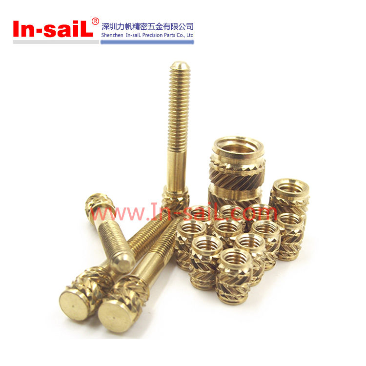 Through-Hole Brass Insert Round Nut / Knurled Nut for Injection Moulding