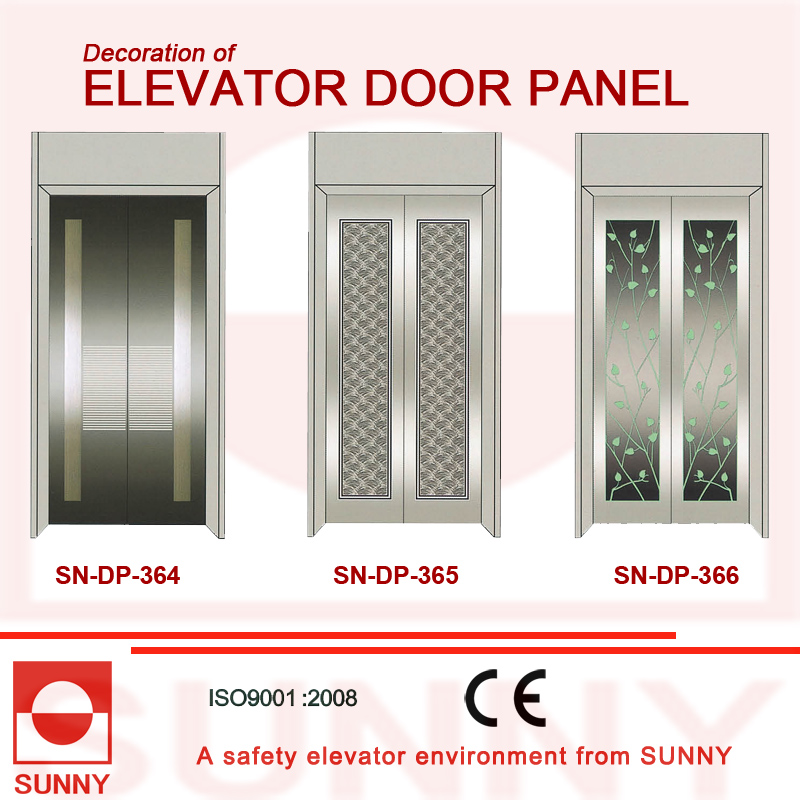 Concave Green Stainless Steel Door Panel for Elevator Cabin Decoration (SN-DP-366)