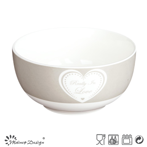 13cm New Bone China Bowl with Simple Heart Decal Design