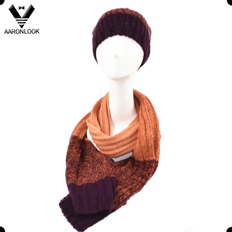 Unisex Fashion Winter Knitted Scarf Beanie Set