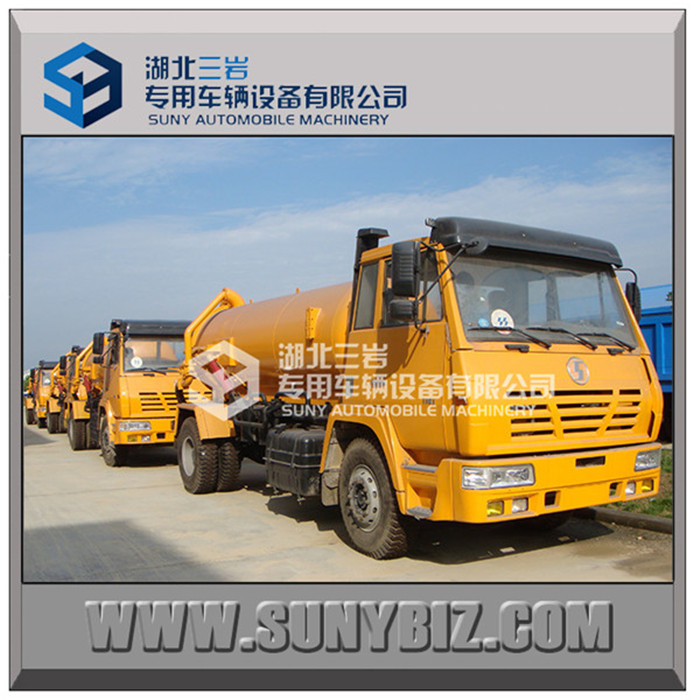 China Shacman Aolong 4X2 10000L Vacuum Sewage Suction Truck with Vacuum Pump for Sucking Waste