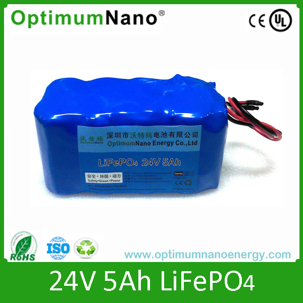 Li-ion Li-Polymer 24V 5ah LiFePO4 Battery