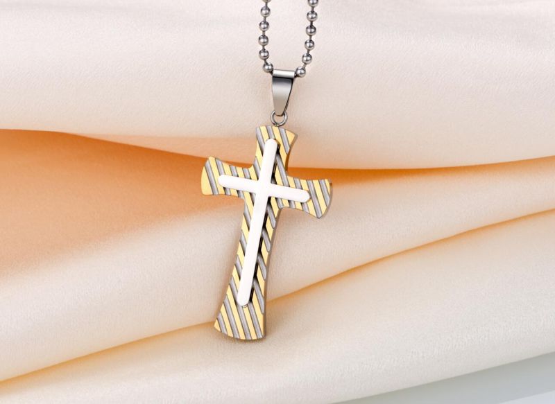 Hdx Gold Steel Zebra Cross Jewelry Pendant