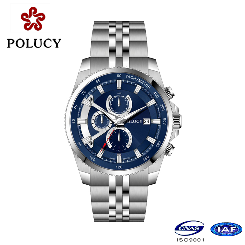 All Stainless Steel Watch Chronograph for Men