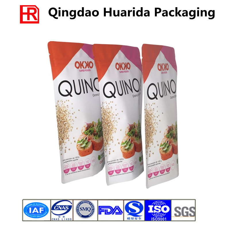 High Quality Reclosable Stand up Pouch for Quinoa, Food Packaging