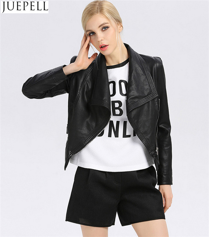 Women Leather Jacket Collar Neck Fashion Women's Short Leather Jacket