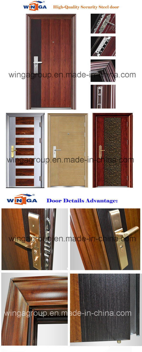 Villa Buidling Sunproof Good Quality Security Iron Steel Door (W-S-17)