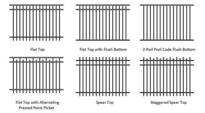 Residential Ornamental Wrought Iron Fence Models for Home Garden