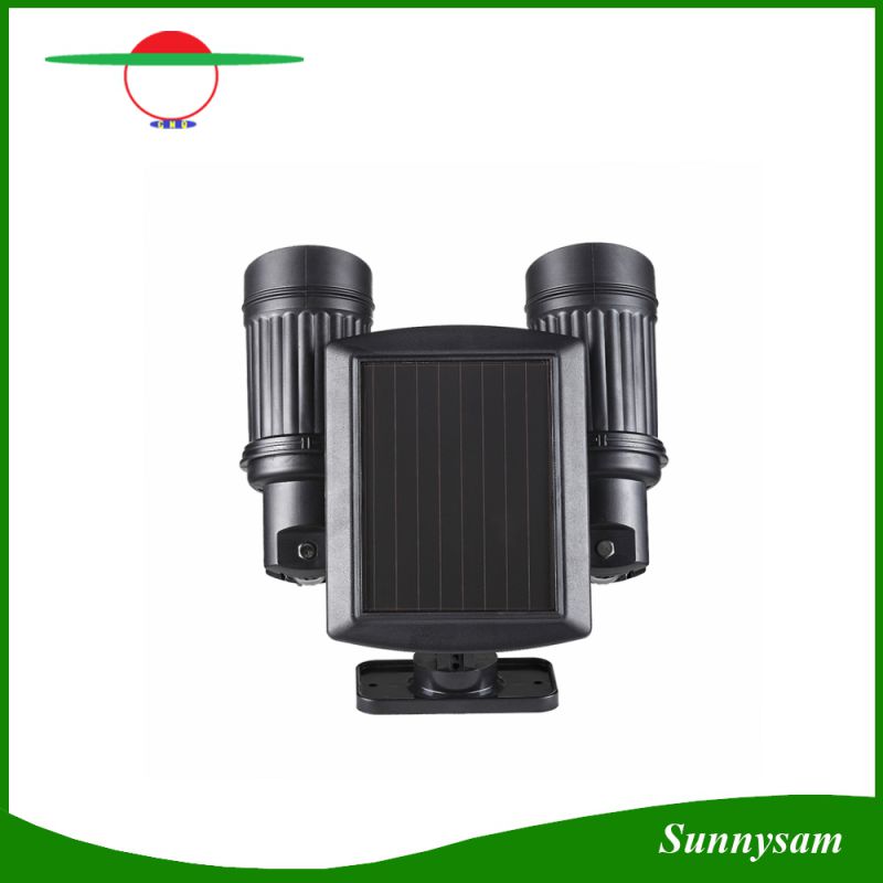 Outdoor 7*2 LED Solar Power Dual Head PIR Motion Sensor Garden Yard Wall Spot Light Security Lamp Rotatable Waterproof Spotlight