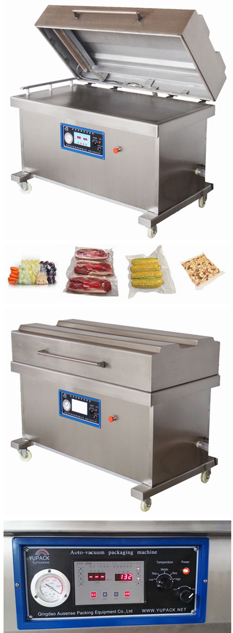 Large Size Fully Automatic Single Chamber Vacuum Packing Machine&Vacuum Packaging Machine (DZ1200/2L)