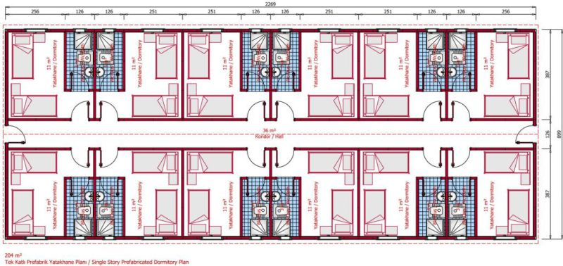 Prefabricated Light Steel Structure Dormitory Building (KXD-SSB1394)