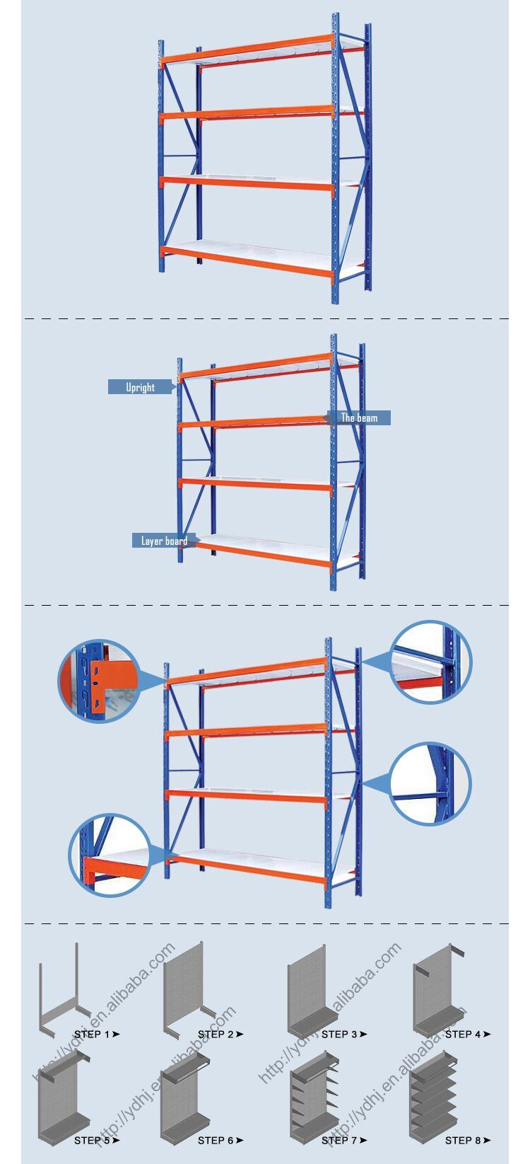 Light Duty Warehouse Metal Sheet Storage Rack