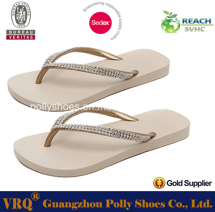 White EVA Flip Flop Women Diamond Strap