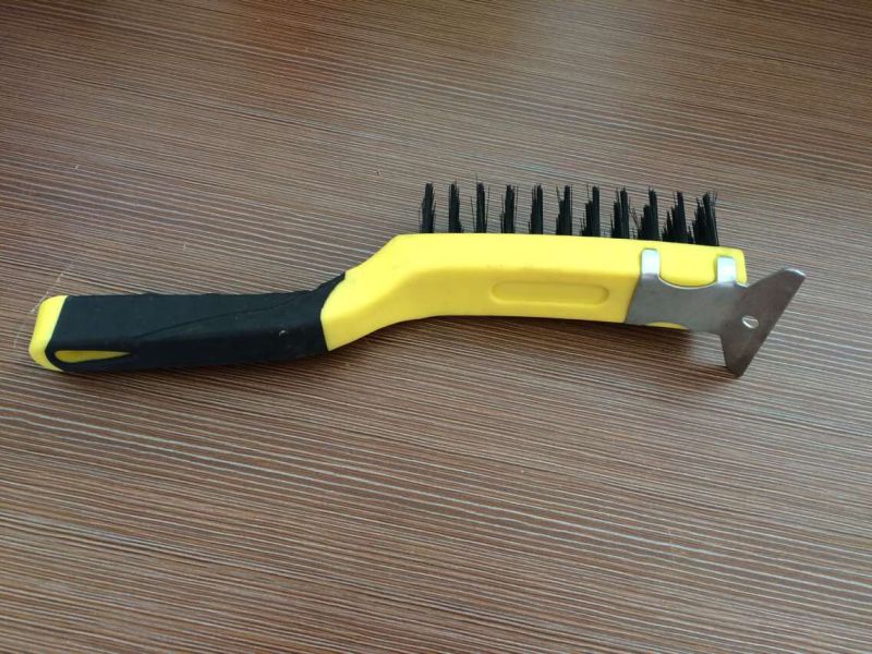 11 Inch Two Colour Plastic Handle Steel Wire Brush (YY-538)