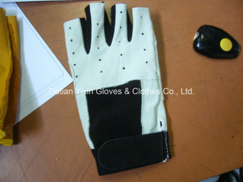 Half Finger Glove-Racing Glove-Bicycle Glove-Work Glove-Leather Glove