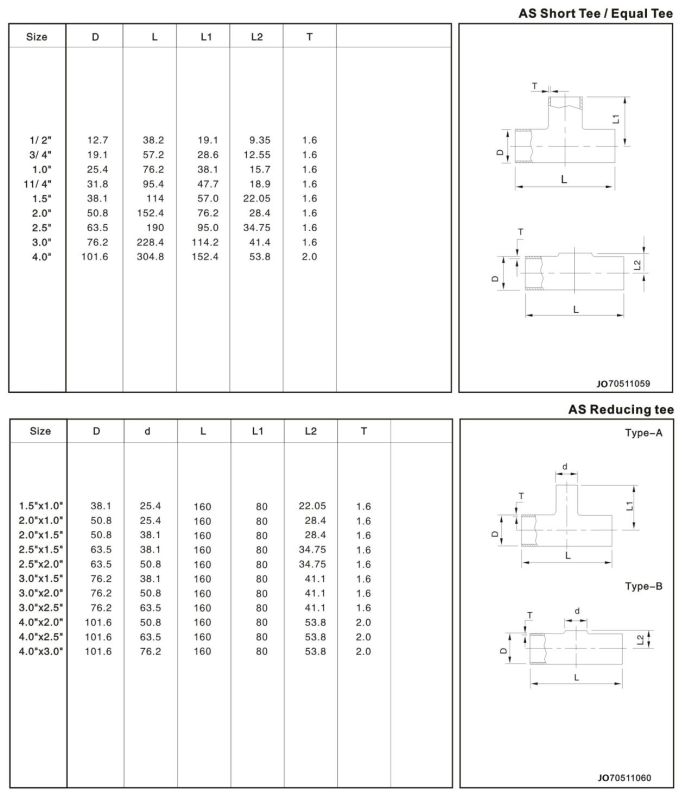 Sanitary Stainless Steel Threaded Tee