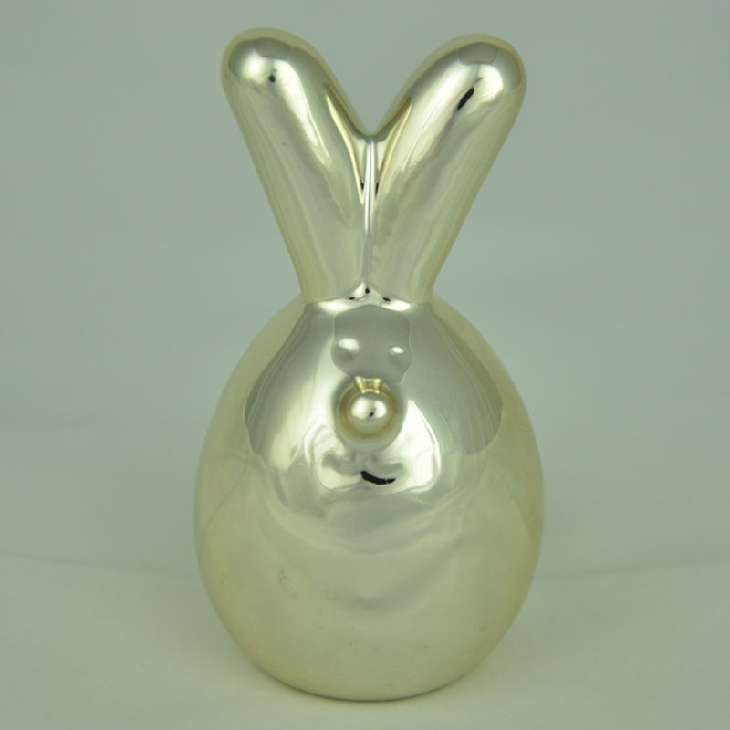 Modern Electroplating Gold Porcelain Rabbit