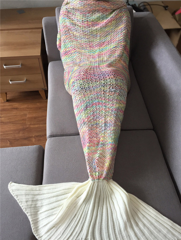 2017 Hot Wholesales Fleece Adult Children Knitted Mermaid Tail Blanket