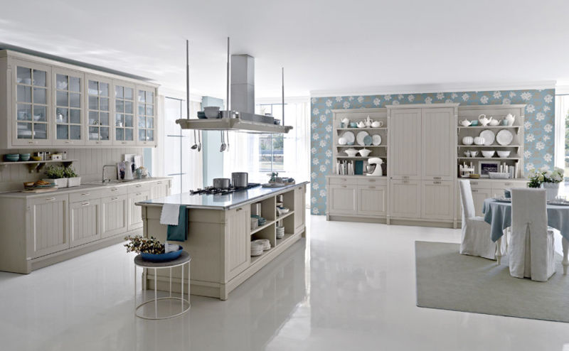 White MDF Lacquer Simple Kitchen Cabinet