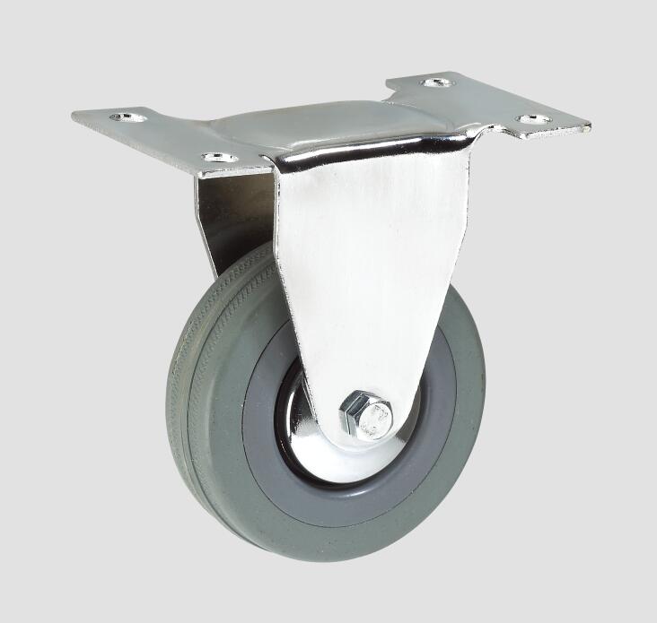 3inch Gray Rubber Flat Industry Caster Without Brake