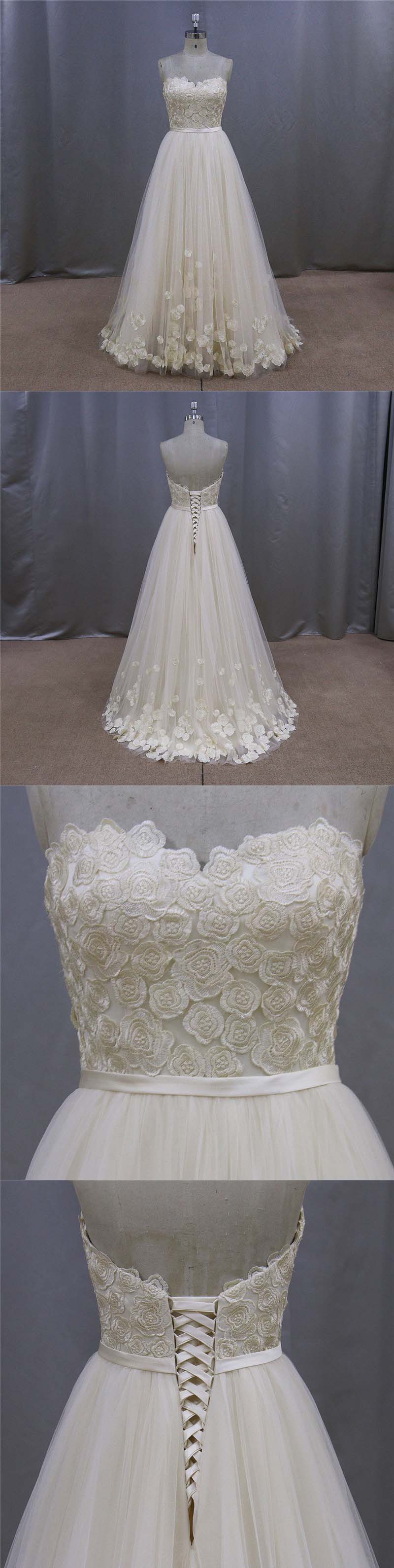 Prom Evening Fashion Flower Lace Bridal Wedding Dress