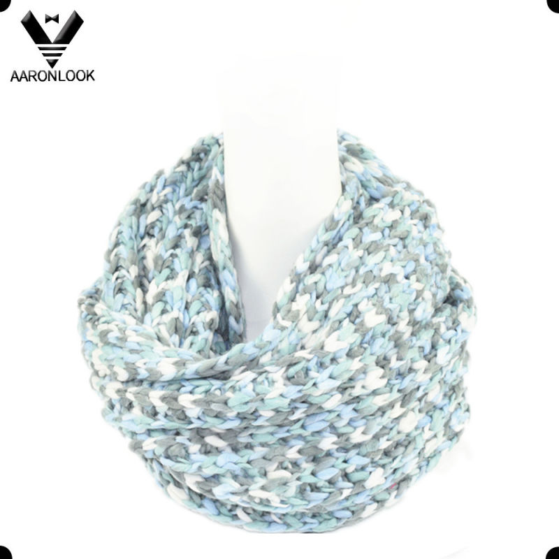 Trendy Women Multicolor Space Dyed Knitted Scarf Loop