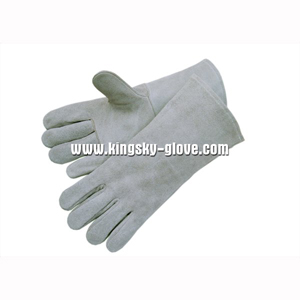 Natural White Cow Split Leather Welding Work Glove