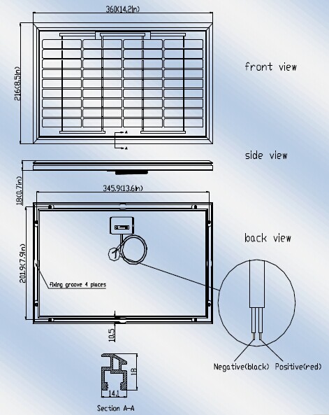 5W Solar Panel 12V Charge